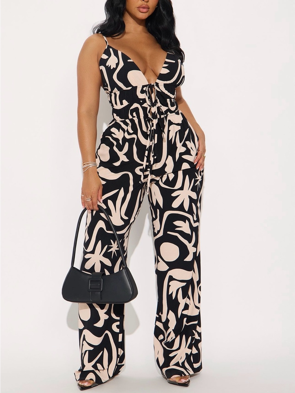Such A Dream Abstract Jumpsuit - Black/combo